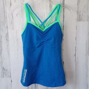 Sketchers Performance Blue And Green Athletic Top Size Small